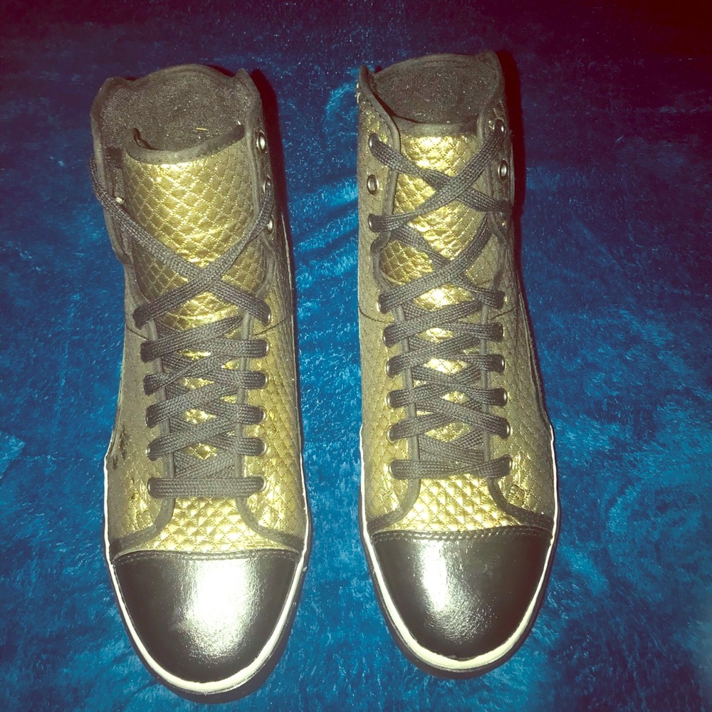 Pf Flyers Gold Quilted High Top Men’s Sneakers